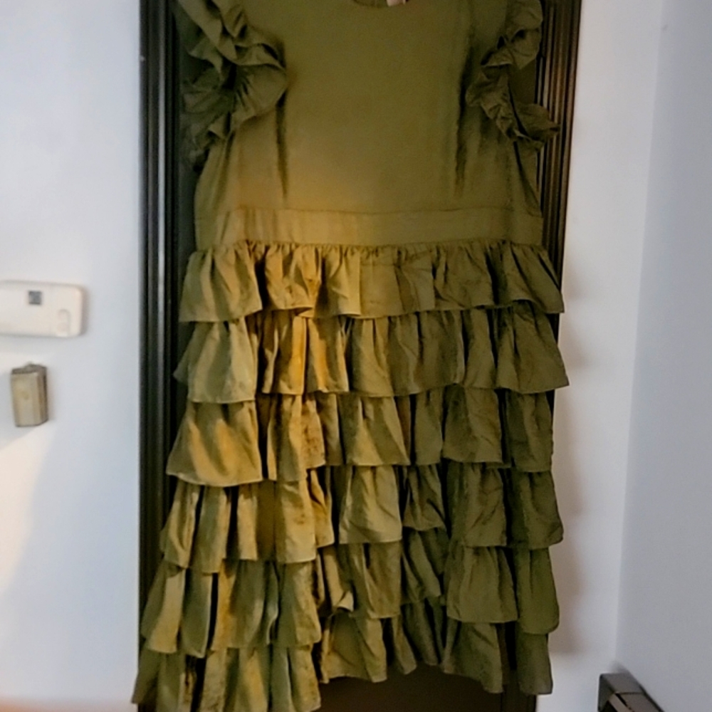 Jessakae Gorgeous Olive Six Tiered Dress NWT 3X